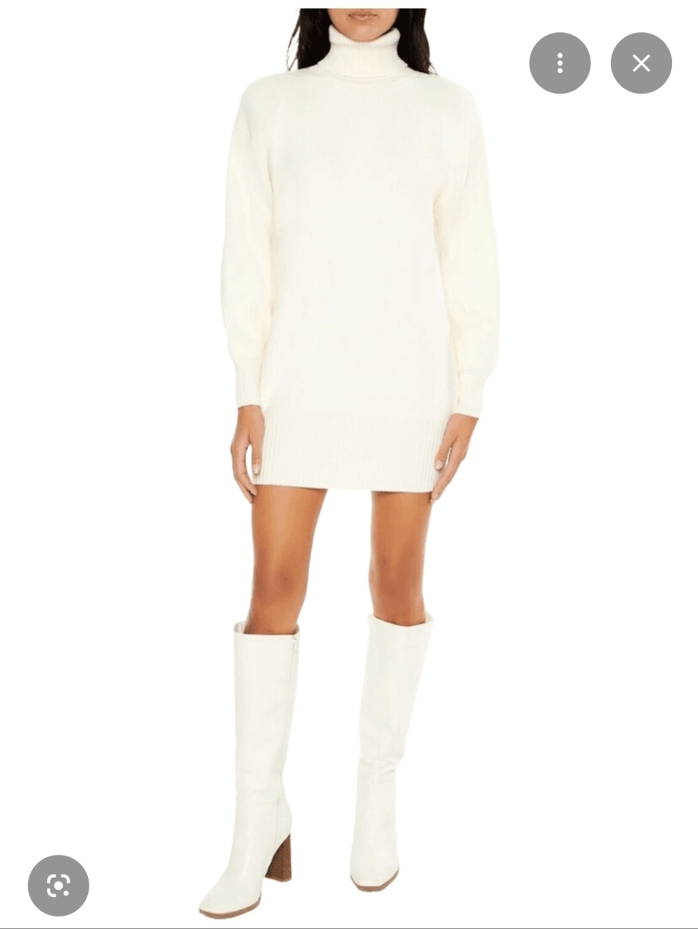 Forever 21 Turtleneck Sweater Dress in Cream